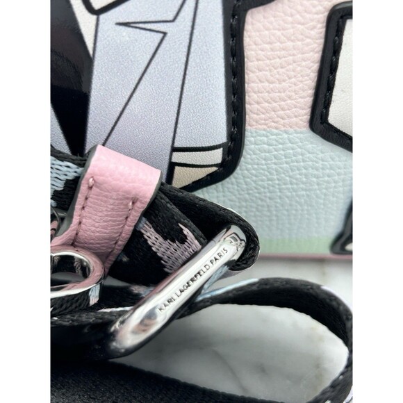 Karl Lagerfeld Crossbody Multi Blush Pastel Camera Bag Purse & Mini Wallet NWT - Picture 4 of 8